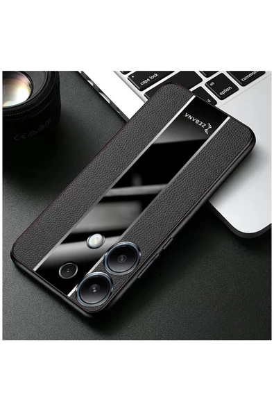 Xiaomi Redmi Note 13 5g Uyumlu Kılıf Premium Deri Kılıf Siyah - Resim 2