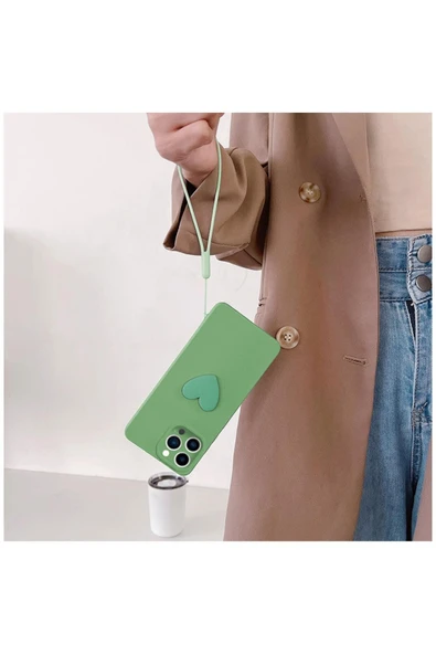 Apple Iphone 14 Pro Max Uyumlu Kılıf Kalpli Love Silikon Kılıf Lila - Resim 4