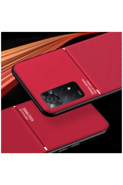 Xiaomi Redmi Note 11 Pro Uyumlu Kılıf Design Silikon Kılıf Kırmızı - Resim 3