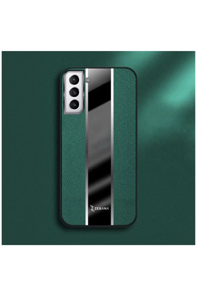 Samsung Galaxy S21 Fe 5g Uyumlu Kılıf Premium Deri Kılıf Yeşil - Resim 2