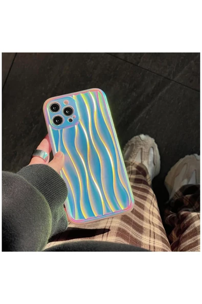 Apple iPhone 15 Pro Max Uyumlu Kılıf Zebana Line Art Silikon Kılıf Gri - Resim 4