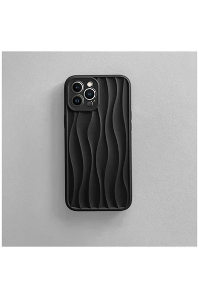 Apple iPhone 15 Pro Max Uyumlu Kılıf Zebana Line Art Silikon Kılıf Gri - Resim 7