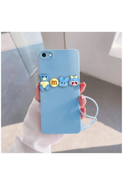 Apple Iphone 7 Uyumlu Kılıf Love Bear Silikon Kılıf Lila - Resim 2