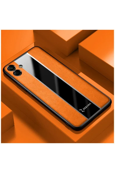 Samsung Galaxy A04S Uyumlu Kılıf Premium Deri Kılıf Siyah - Resim 9