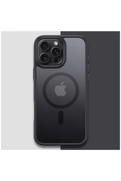 Apple iPhone 14 Pro Max Uyumlu Kılıf Zebana Fros Silikon Kılıf (Kablosuz Şarj Destekli) Gri - 8