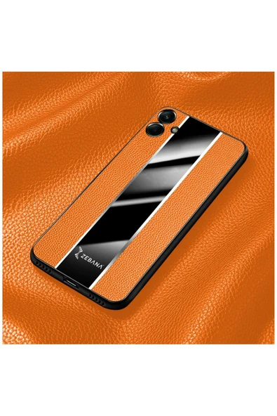 Samsung Galaxy A04S Uyumlu Kılıf Premium Deri Kılıf Siyah - Resim 11