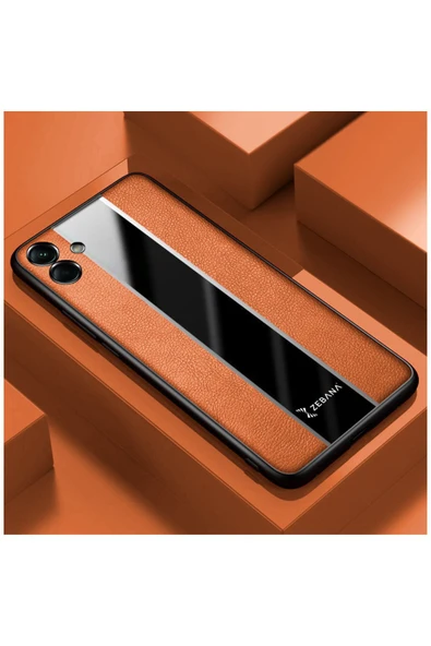 Samsung Galaxy A04S Uyumlu Kılıf Premium Deri Kılıf Siyah - Resim 5