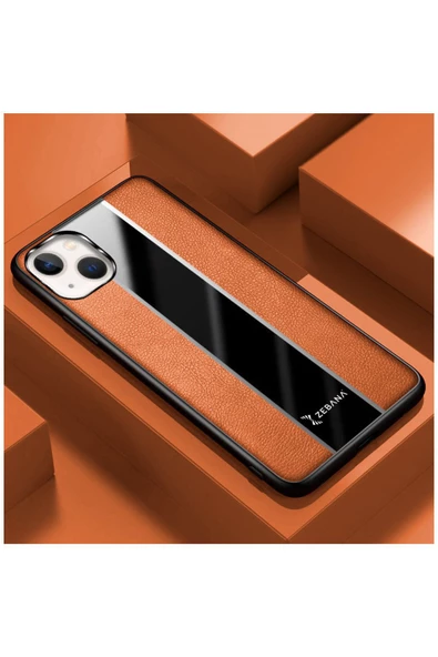 Apple Iphone 13 Uyumlu Kılıf Premium Deri Kılıf Kahverengi ürün görseli