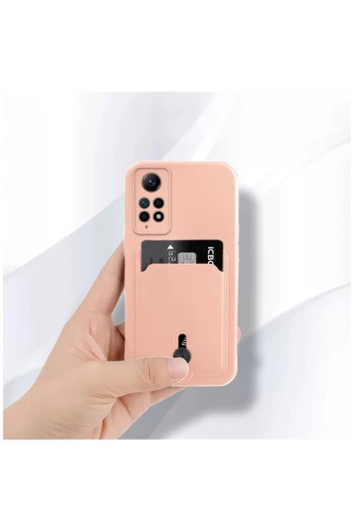 Xiaomi Redmi Note 12 Pro Uyumlu Kılıf Kartlıklı Sweet Yumuşak Silikon Kılıf Rose Gold - Resim 3