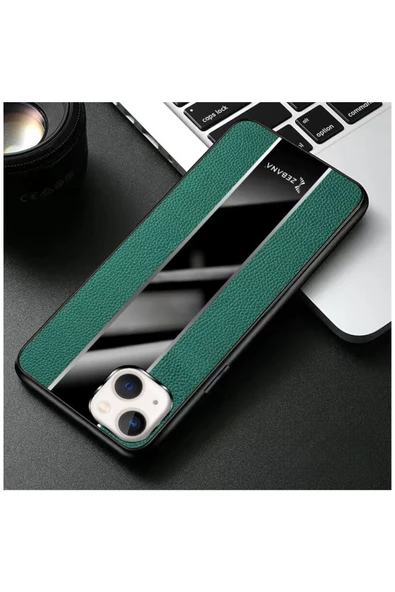 Apple Iphone 13 Uyumlu Kılıf Premium Deri Kılıf Kahverengi - Resim 6