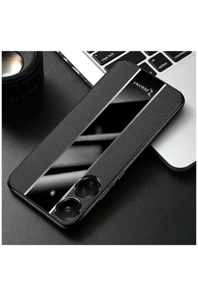 Xiaomi Redmi 13c Uyumlu Kılıf Premium Deri Kılıf Kahverengi - Resim 10