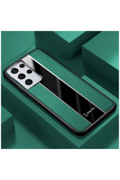 Samsung Galaxy S23 Ultra Uyumlu Kılıf Premium Deri Kılıf Turuncu - Resim 5