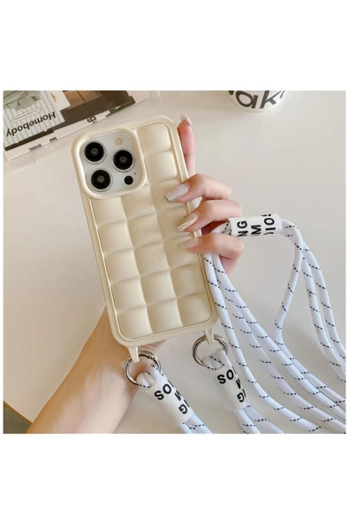 Apple Iphone 13 Pro Max Uyumlu Kılıf Boyun Askılı Rope Silikon Kılıf Gri - Resim 11