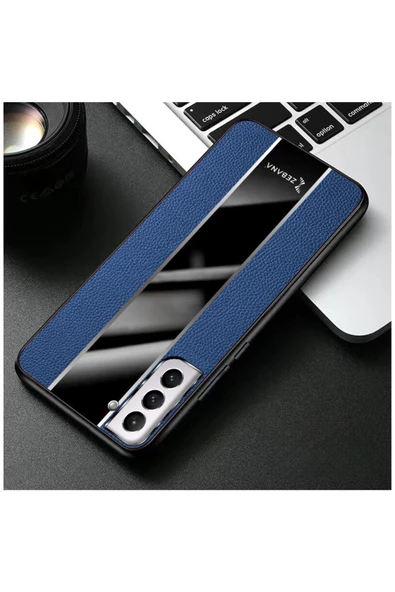 Samsung Galaxy S21 Fe 5g Uyumlu Kılıf Premium Deri Kılıf Yeşil - Resim 10