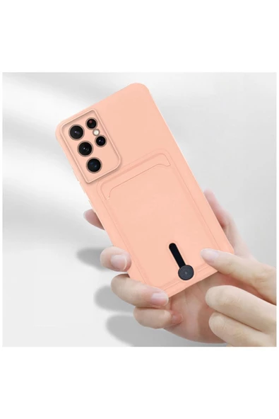 Samsung Galaxy S23 Ultra Uyumlu Kılıf Zebana Kartlıklı Sweet Yumuşak Silikon Kılıf Rose Gold - Resim 2