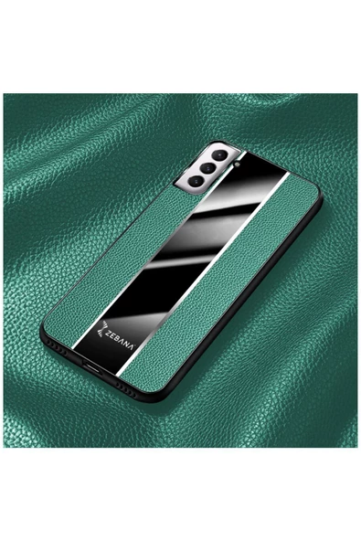 Samsung Galaxy S21 Fe 5g Uyumlu Kılıf Premium Deri Kılıf Yeşil - Resim 3