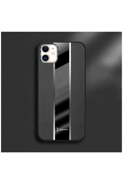 Apple Iphone 11 Uyumlu Kılıf Zebana Premium Deri Kılıf Siyah - Resim 4