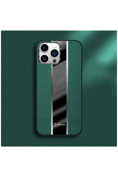 Apple Iphone 12 Pro Uyumlu Kılıf Premium Deri Kılıf Yeşil - Resim 4