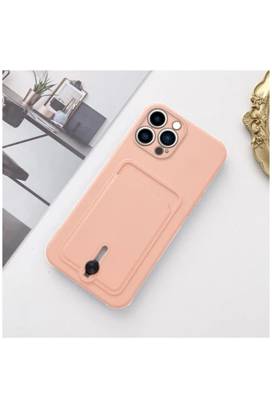 Apple iPhone 11 Pro Max Uyumlu Kılıf Zebana Kartlıklı Sweet Yumuşak Silikon Kılıf Rose Gold