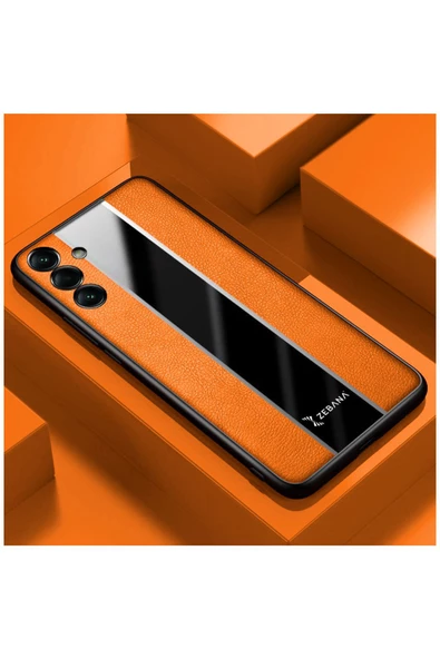 Samsung Galaxy A24 Uyumlu Kılıf Premium Deri Kılıf Kahverengi - Resim 9