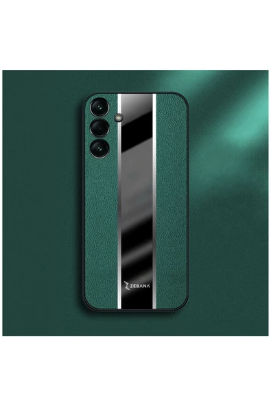Samsung Galaxy A14 Uyumlu Kılıf Premium Deri Kılıf Yeşil - Resim 4
