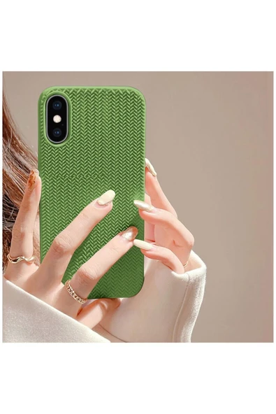 Apple iPhone X Uyumlu Kılıf Zebana Woven Silikon Kılıf Lila - Resim 9