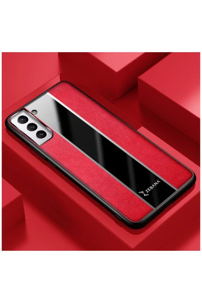 Samsung Galaxy S22 Uyumlu Kılıf Premium Deri Kılıf Turuncu - Resim 5