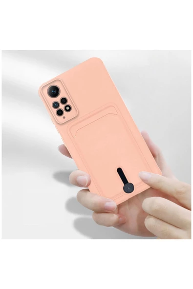 Xiaomi Redmi Note 12 Pro Uyumlu Kılıf Kartlıklı Sweet Yumuşak Silikon Kılıf Rose Gold - Resim 2