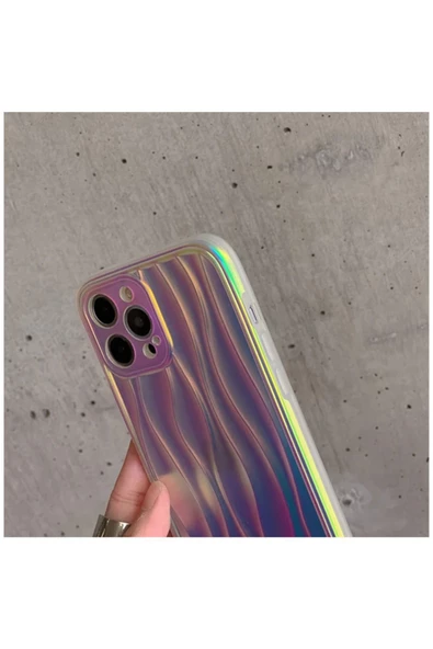 Apple iPhone 15 Pro Max Uyumlu Kılıf Zebana Line Art Silikon Kılıf Gri - Resim 3