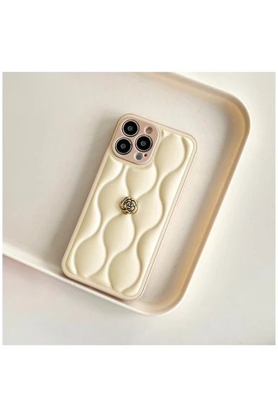 Apple iPhone 15 Pro Max Uyumlu Kılıf Zebana Camellia Deri Kılıf Siyah - Resim 8