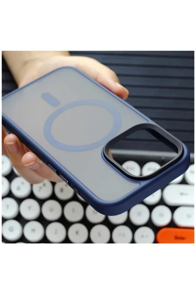Apple iPhone 14 Pro Max Uyumlu Kılıf Zebana Fros Silikon Kılıf (Kablosuz Şarj Destekli) Gri - 6