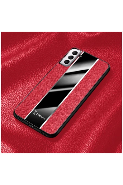 Samsung Galaxy S22 Uyumlu Kılıf Premium Deri Kılıf Turuncu - Resim 7