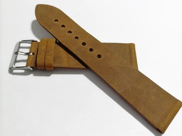 Her Saate Uyumlu Hakiki Grizi Deri Saat Kordonu 20 mm  (30)