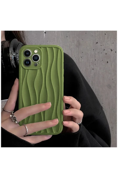 Apple iPhone 15 Pro Max Uyumlu Kılıf Zebana Line Art Silikon Kılıf Gri - Resim 8