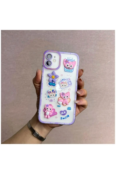 Apple Iphone 11 Uyumlu Kılıf Bear And Rabbit Silikon Kılıf Kahverengi - Resim 3