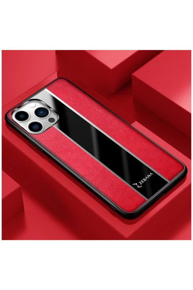 Apple Iphone 14 Pro Max Uyumlu Kılıf Premium Deri Kılıf Kırmızı ürün görseli