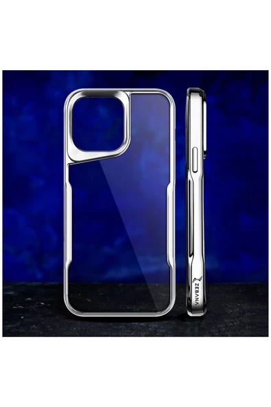 Apple iPhone 14 Pro Max Uyumlu Kılıf Zebana Platin Silikon Kılıf Gümüş - Resim 2