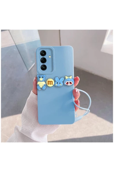 Samsung Galaxy A34 Uyumlu Kılıf Love Bear Silikon Kılıf Açık Mavi ürün görseli