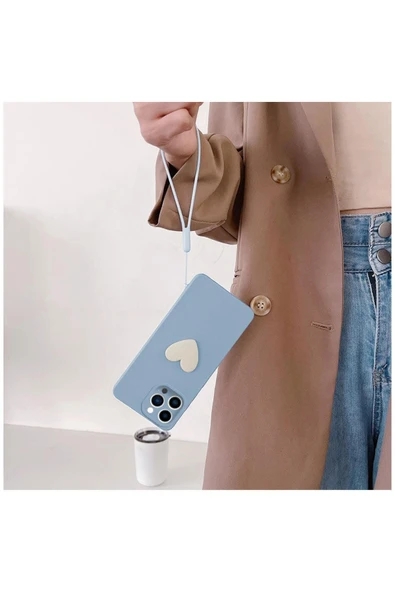 Apple Iphone 14 Pro Max Uyumlu Kılıf Kalpli Love Silikon Kılıf Lila - Resim 6