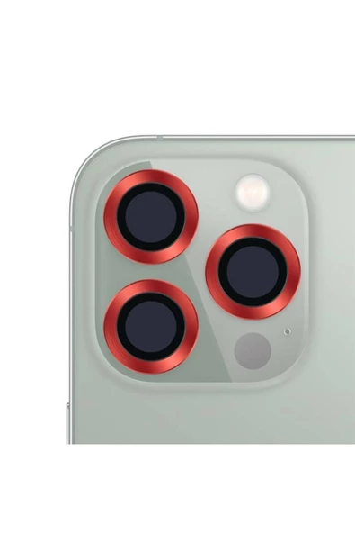 Sloopy İphone 13 Pro Max Kamera Lens Koruyucu Kırmızı