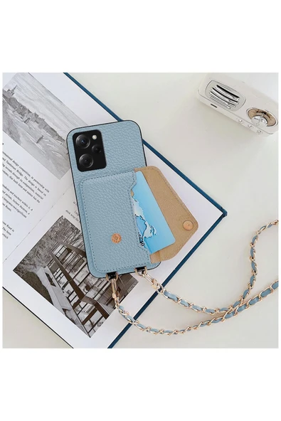 Xiaomi Poco X5 Pro 5g Uyumlu Kılıf Boyun Askılı Deri Kılıf Krem Rengi - Resim 9