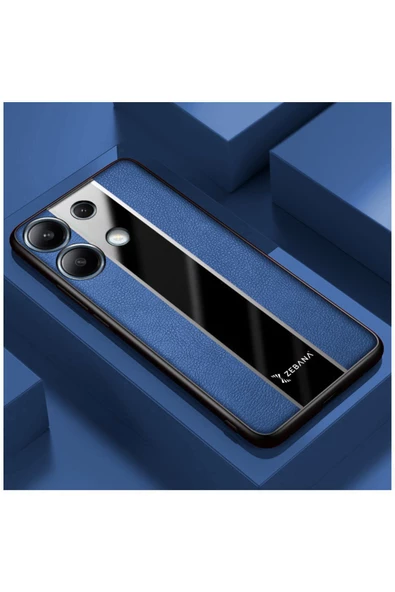 Xiaomi Redmi Note 13 Pro 4G Uyumlu Kılıf Zebana Premium Deri Kılıf Mavi ürün görseli