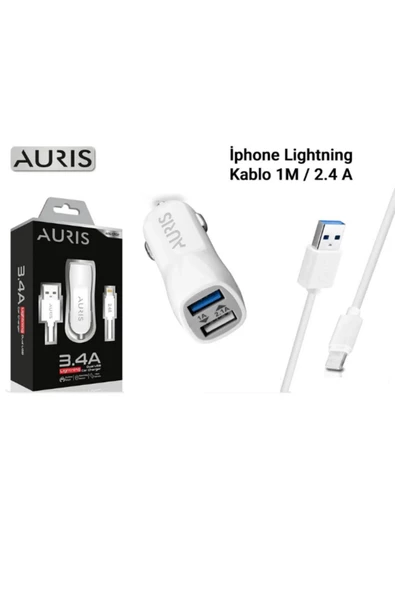 CR02 Lightning Araç Şarj Seti 3.4AUyumlu - 2