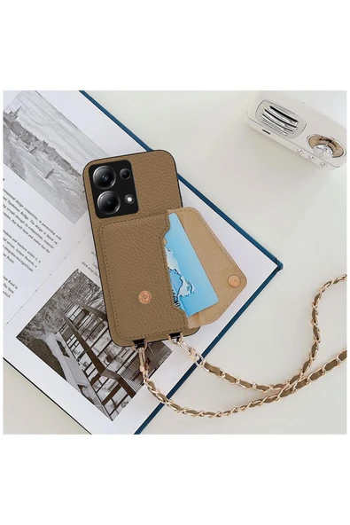 Xiaomi Redmi Note 13 Pro 5g Uyumlu Kılıf Boyun Askılı Deri Kılıf Siyah - Resim 5