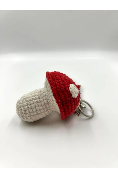 El Örgüsü Yılbaşı Temalı Mantar Şeklinde Anahtarlık - Resim 3