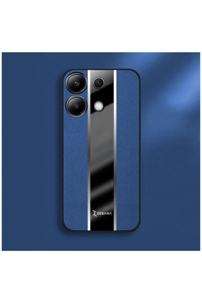 Xiaomi Redmi Note 13 Pro 4G Uyumlu Kılıf Zebana Premium Deri Kılıf Mavi - Resim 4