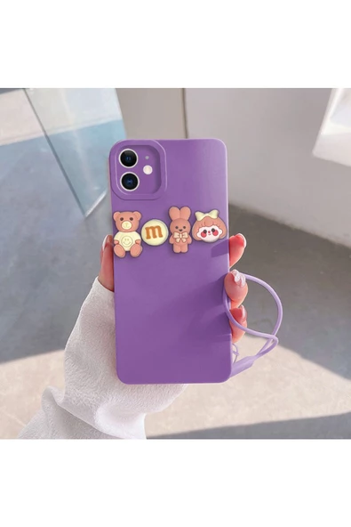 Love Bear Silikon Kılıf Pembe Lila Xiaomi Redmi Note 13 Pro 5G