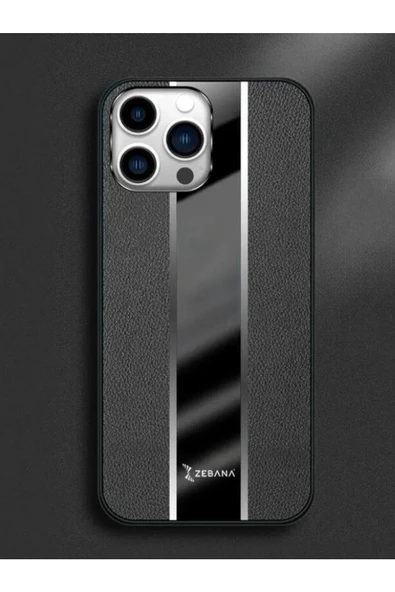 iPhone 15 Pro Max Zebana Premium Deri Kılıf Siyah - 4