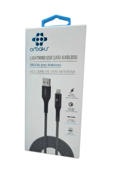 Tane Ticaret iphone Uyumlu Şarj Kablosu 3.1A ARB-57 - Resim 2