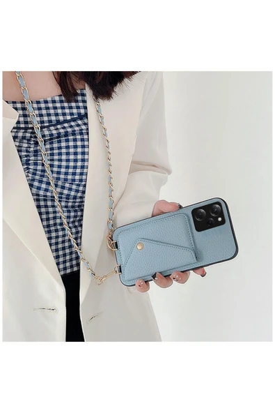 Xiaomi Poco X5 Pro 5g Uyumlu Kılıf Boyun Askılı Deri Kılıf Krem Rengi - Resim 10